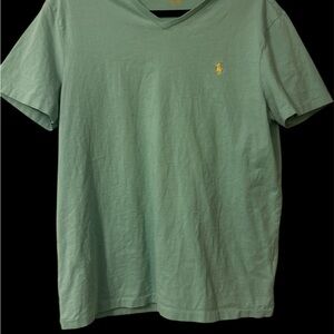 Polo by Ralph Lauren Men's Light Green V-Neck Tee